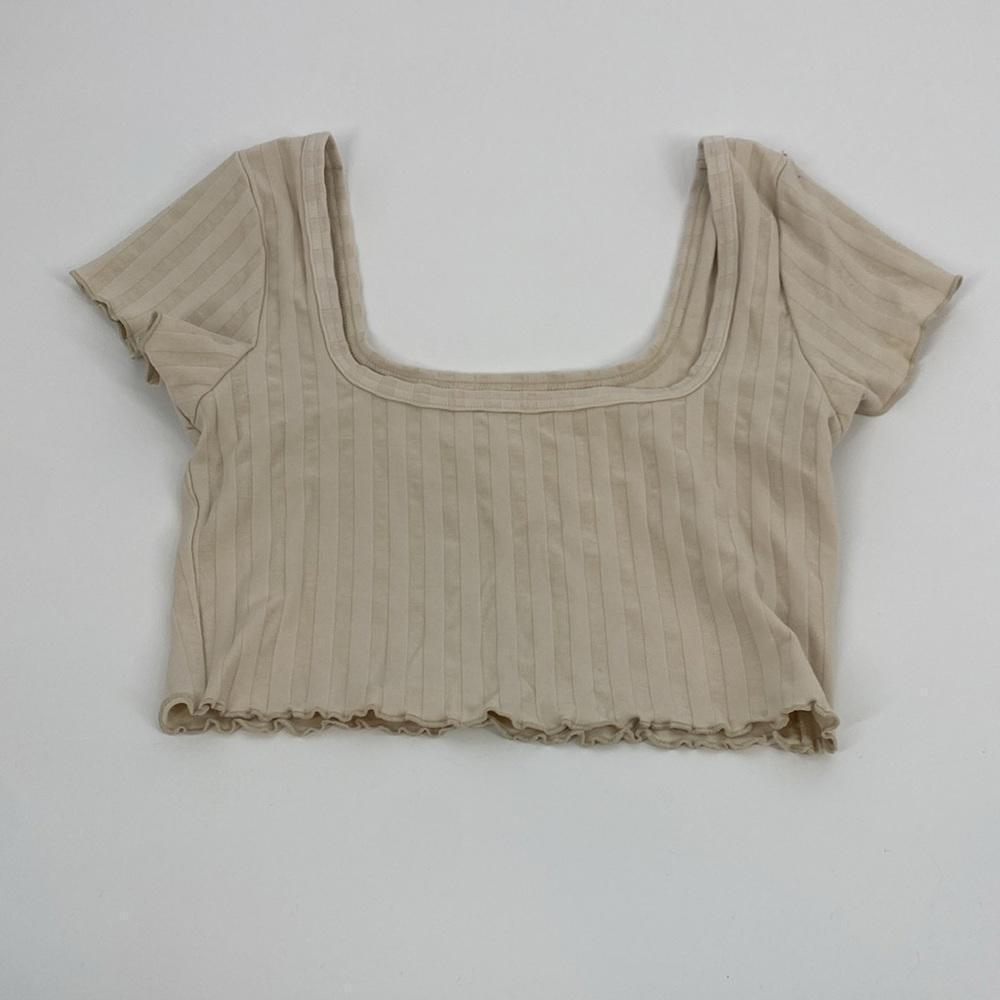Trendy Ribbed Two-Piece Set - Natural Beige - Picture 2 of 8